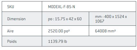 Dimensions - Foyer MODERNO XL